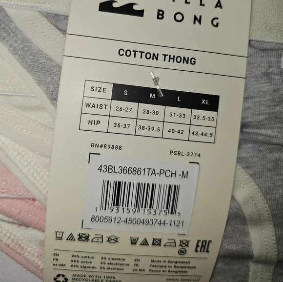 Billabong Women's 3 Pack Mini Floral Thong - Picture 2 of 6